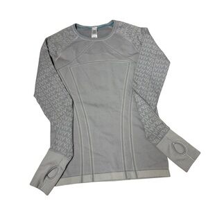 Ivivva by Lululemon Fly Tech fitted girls long sleeve light grey shirt